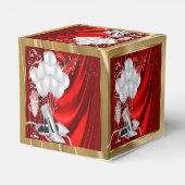 Rood en Goud Verjaardagsfeest Bedankdoosjes (Achterkant)