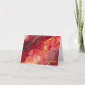 Rood en Goud Vlammend Heet Bedankkaart (Achterkant)