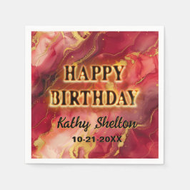 Rood en Goud Vlammende Hot Party Servet