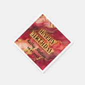 Rood en Goud Vlammende Hot Party Servet (Hoek)