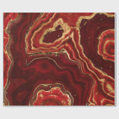 Rood en goud Vloeibare marmer Abstract Cadeaupapier (Vlak)