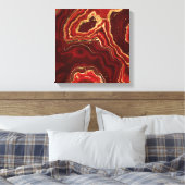 Rood en goud Vloeibare marmer Abstract Canvas Afdruk (Insitu (Slaapkamer))
