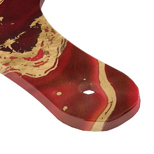 Rood en goud Vloeibare marmer Abstract Snijplank (Hoek)