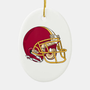 rood en goud voetbalhelm vectorafbeelding keramisch ornament