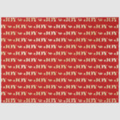 Rood en Goud VREUGDE Rode Kerstmis Tissuepapier (Voorkant)