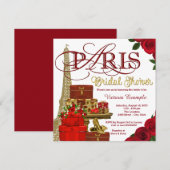 Rood en goud Vrijgezellenfeest Kaart (Voorkant / Achterkant)