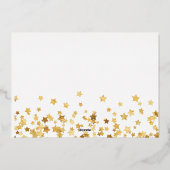 Rood en goud Vrolijk Kerstfeest familie 3 Foto Folie Feestdagenkaart (Achterkant)