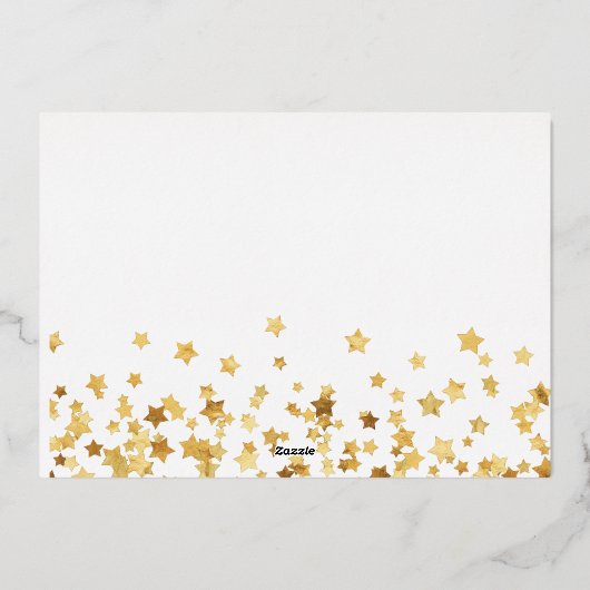 Rood en goud Vrolijk Kerstfeest familie 3 Foto Folie Feestdagenkaart (Achterkant)