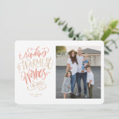 Rood en Goud Warmste Wens Vakantie Fotokaart Kaart (Staand voorkant)