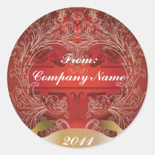 rood en goud zakelijke vakantie groeten ronde sticker