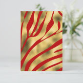 Rood en Goud Zebra Blank Wenskaart (Staand voorkant)
