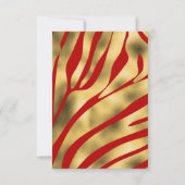 Rood en Goud Zebra Blank Wenskaart (Achterkant)