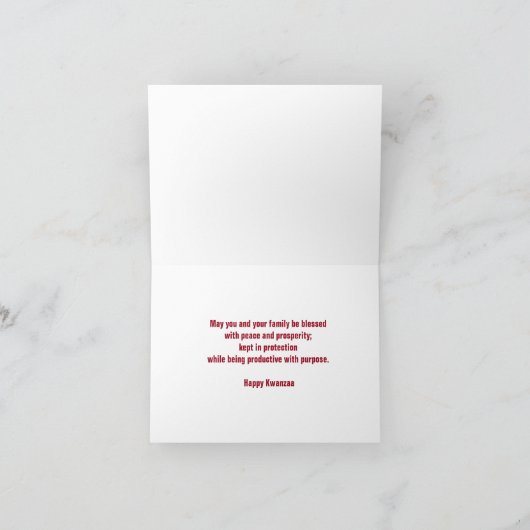 Rood en Goud "Zeven Principes" Kwanzaa Kaart (Binnen)