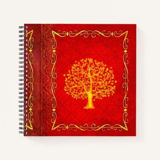 Rood- en goudappellak notitieboek (Voorkant)