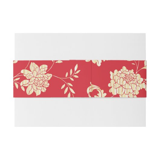 Rood- en goudband uitnodigingen wikkel (Achterkant Voorbeeld)