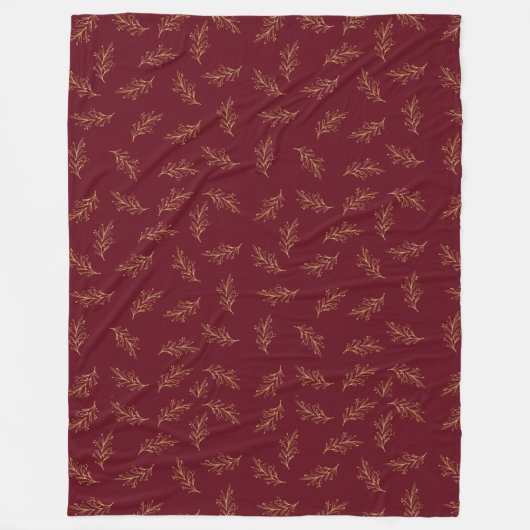 Rood- en goudbladblauw fleece deken (Voorkant)