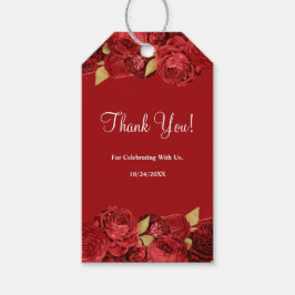 Rood- en goudbloedige Labels Cadeaulabel