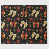 Rood- en goudbogen snowflakes kerstFeestdagen Cadeaupapier (Vlak)