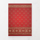 Rood en goudbollywood Style Indiaas huwelijk Drieluik Uitnodiging (Cover)