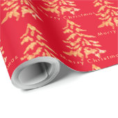 Rood- en goudbomen, prettig kerstpapier cadeaupapier (Rol Hoek)