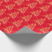 Rood- en goudbomen, prettig kerstpapier cadeaupapier (Hoek)