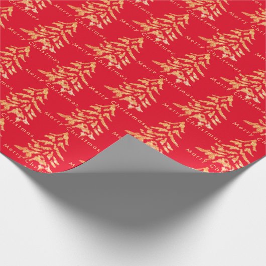 Rood- en goudbomen, prettig kerstpapier cadeaupapier (Hoek)