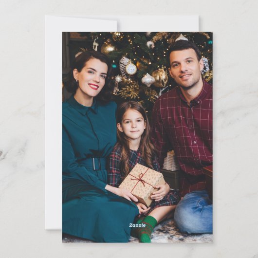 Rood- en goudbonnen kerstmis feestdagenkaart (Achterkant)