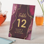 Rood- en goudbontnummer reclamebord met voetstuk (Insitu)