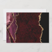 Rood en goudbruin Glitter Marble Agate Wedding Bedankkaart (Achterkant)