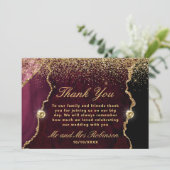 Rood- en goudbruinbruidjes bedankkaart (Staand voorkant)