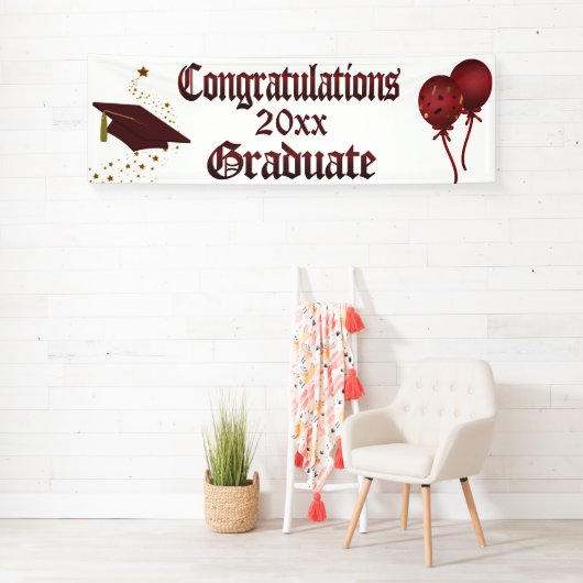 Rood en gouden Afstuderen banner (Insitu)