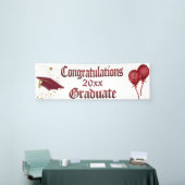 Rood en gouden Afstuderen banner (Beurs)