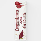 Rood en gouden Afstuderen banner (Verticaal)