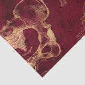 Rood en gouden anatomie Tekening op rode lospagina Tissuepapier (Detail)