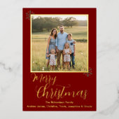 Rood en Gouden Folie Vakantie Kaart (Voorkant)