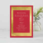 Rood- en gouden Indische bruiloft Kaart (Staand voorkant)