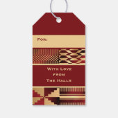 Rood en Gouden Kente 'Happy Kwanzaa' Cadeaulabel (Achterkant)