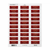 Rood en gouden kerstadres etiket (Full Sheet)