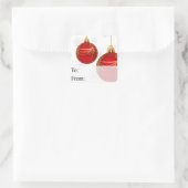 Rood en gouden kerstballen Gift Label (Tas)
