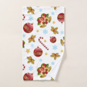 Rood- en gouden kerstballen, kerstheilig bad handdoek (Handdoek)