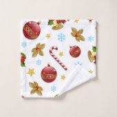 Rood- en gouden kerstballen, kerstheilig bad handdoek (Wasdoekje)