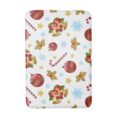 Rood- en gouden kerstballen, kerstheilig badmat (Voorkant Verticaal)