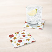 Rood- en gouden kerstballen, kerstheilig kartonnen onderzetters (Insitu)