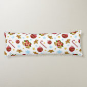 Rood- en gouden kerstballen, kerstheilig lichaamskussen (Achterkant)