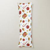 Rood- en gouden kerstballen, kerstheilig lichaamskussen (Voorkant Verticaal)