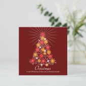 Rood- en gouden kerstboom kaart (Staand voorkant)