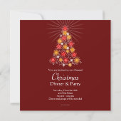 Rood- en gouden kerstboom kaart (Achterkant)