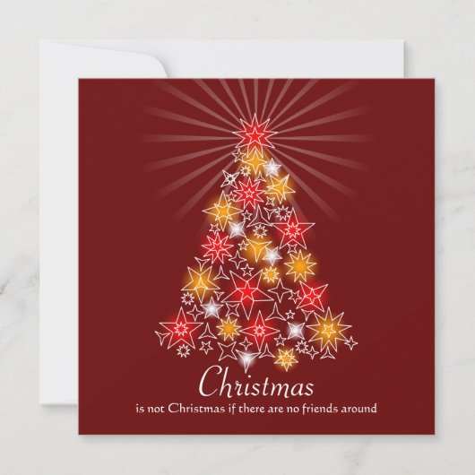 Rood- en gouden kerstboom kaart (Voorkant)