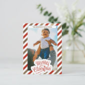 Rood- en gouden kerstfeestbriefkaart feestdagenkaart (Staand voorkant)