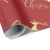 Rood- en gouden kerstinslagpapier cadeaupapier (Rol Hoek)